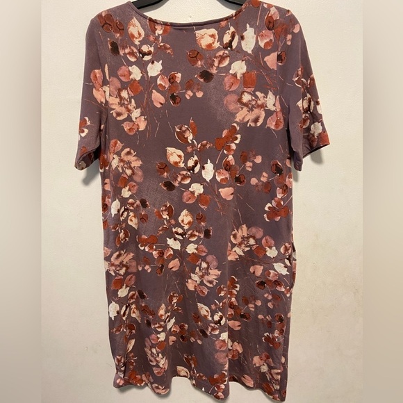 Purejill Women’s Affinity French Terry Floral Midi Shirt Dress Small - Picture 6 of 10